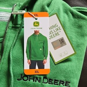 John Deere Green Men's Sweater 1/4 Zip Hoody NWT XXL